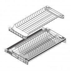 Сушка 2-уровневая в базу 800/16, с рамкой, поддон 1 шт. (пластик), отделка орион серый