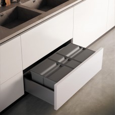 9XL Система хранения в базу 900, H.277мм (ведра: 1х11л,1х26л, 1х26л с разделителем), отделка орион серый 
