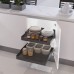 Твинс/Twins Полка в базу 600 выдвижная с доводчиком, отделка орион серый