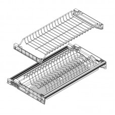 Сушка 2-уровневая в базу 400/16, с рамкой, поддон 1 шт. (пластик), отделка сталь