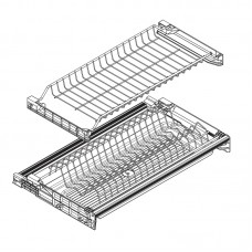 Сушка 2-уровневая в базу 800/16, с рамкой, поддон 1 шт. (пластик), отделка серая