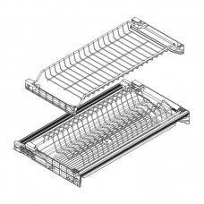 Сушка 2-уровневая в базу 450/16, с рамкой, поддон 1 шт. (пластик), отделка сталь