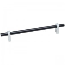 Ручка-скоба 160мм, отделка черный матовый + хром матовый