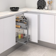 Элит/Ellite Сетка COOK IT ALL в базу 400 выдвижная с доводчиком, за распашной фасад, отделка орион серый