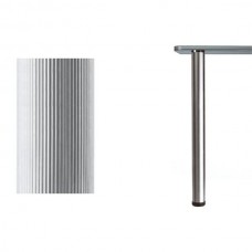 615 Crystal Комплект ног d.60мм Н720  для стеклянного стола, рифлёный алюминий (4 ноги + 4 базы)