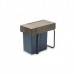 Ведро для мусора (21л) выдвижное, пластик серый антрацит + серый кварц