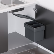 Ведро для мусора 20 л. С делителем, пластик темно-серый