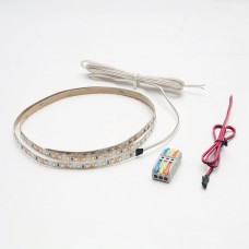 LED лента SMD2835, (нейтральный белый), 12Вт(12Вт/м), 12В, 1000х8 мм, каб. пит. 2м и кон.L813, 120LED/м, 1080Лм/м, IP20
