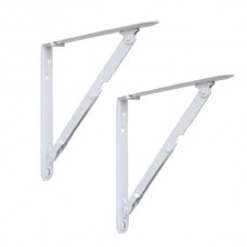 Менсолодержатель складной, L=300мм, отделка белая, комплект 2 штуки