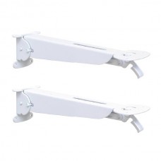 Менсолодержатель складной с фиксатором, L=355мм, отделка белая, комплект 2 штуки