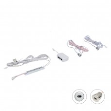 Двухсенсорный  IR - датчик открывания фасада врезной, 60W/12V, 120W/24V, с кон-ром L813,  цвет серебро