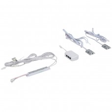 Двухсенсорный  IR - датчик открывания фасада накладной, 60W/12V, 120W/24V, с кон-ром L813, цвет серебро