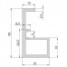 Профиль рамочный с ручкой 200мм, L=2700мм, отделка графит шлифованный (анодировка)