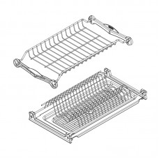 Сушка 2-уровневая в базу 400, без рамки, поддон 1 шт. (пластик), отделка серая  (упаковка рукав пэ)